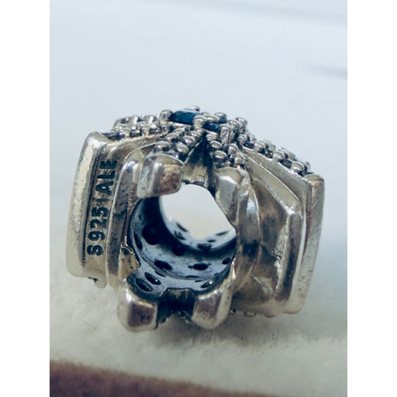 Pandora Silver CZ & Blue Crystal Dazzling Fireworks Charm 797518NCB - Picture 3 of 3